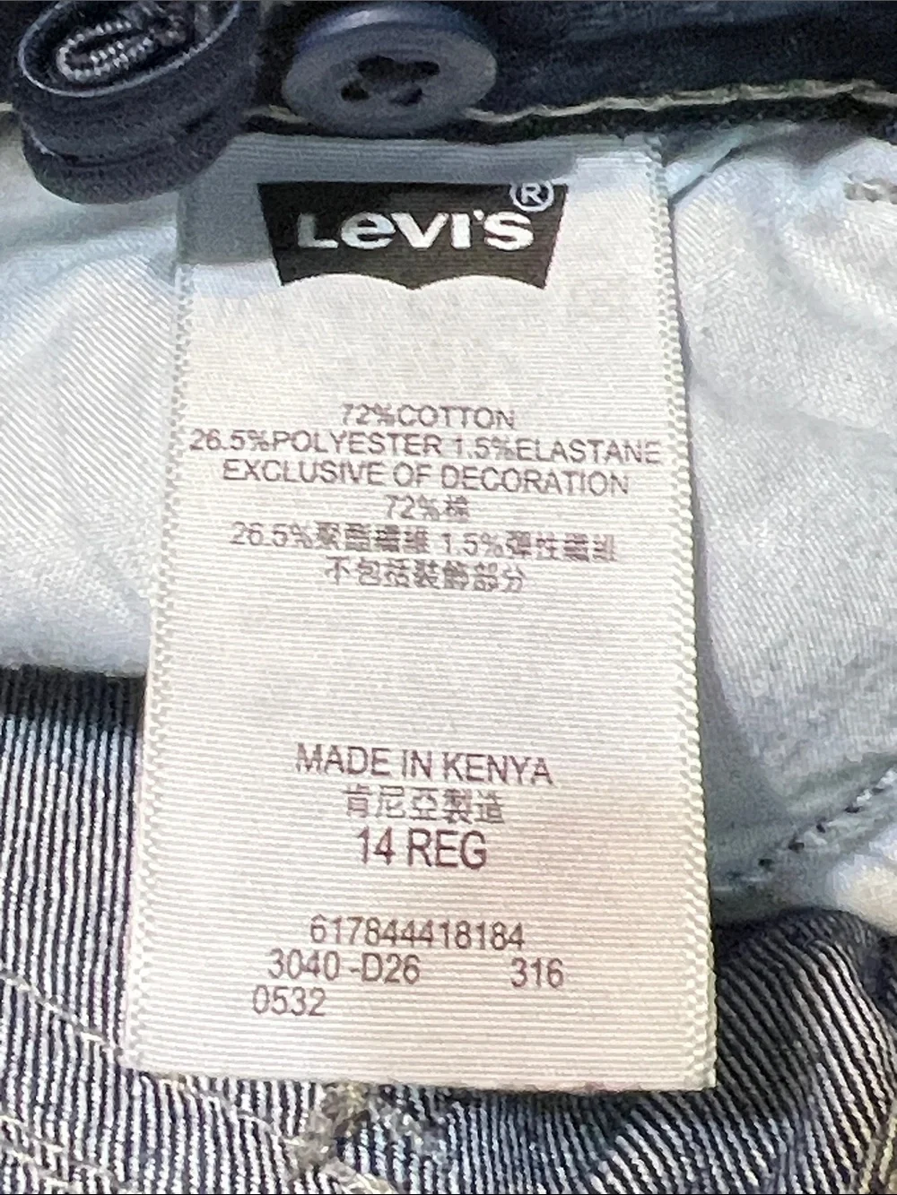 Levi's 715 Bootcut Jeans Girls Size 14R Classic Blue Stretch Denim